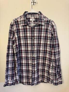 Sonoma Mens Size ML Collared Plaid Button-Up Long-Sleeve Multicolor Shirt